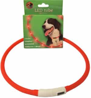 LED tube halsband Usb Oplb. rood 20-70 cm