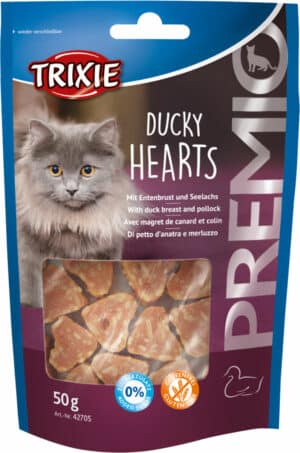 Trixie kattensnack eend/vis hartjes