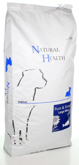 Natural Health Droogvoer Dog Fish & Rice Large Bite 12,5 kg