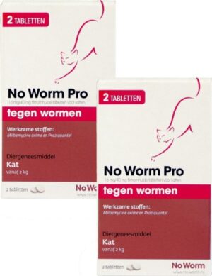 No Worm Pro ontwormingstabletten kat 2tabl