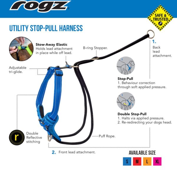 Rogz Beltz Utility Stop Pull Tuig L Black1 st