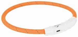 Trixie Flash lichtring USB, TPU/nylon M–L: 45 cm/ø 7 mm, oranje