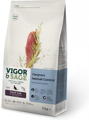 Vigor&Sage cat adult hairball control oatgrass 2kg