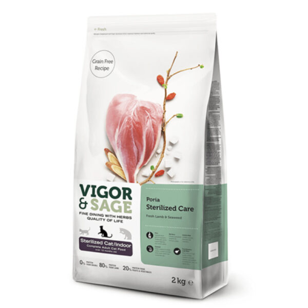 Vigor&Sage cat adult sterilised indoor poria 2kg