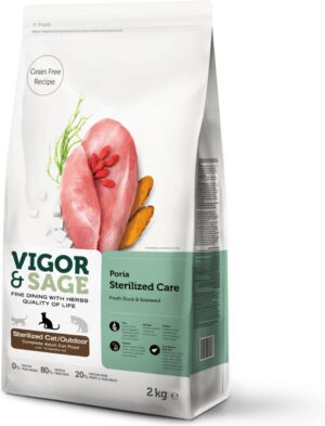 Vigor&Sage cat adult sterilised indoor poria 400gr