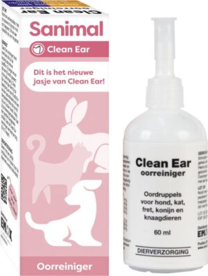 Sanimal clean ear oorreiniger hond/kat 60ml