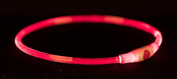 Trixie Flash lichtgevende band USB L–XL: 65 cm/ø 8 mm, rood