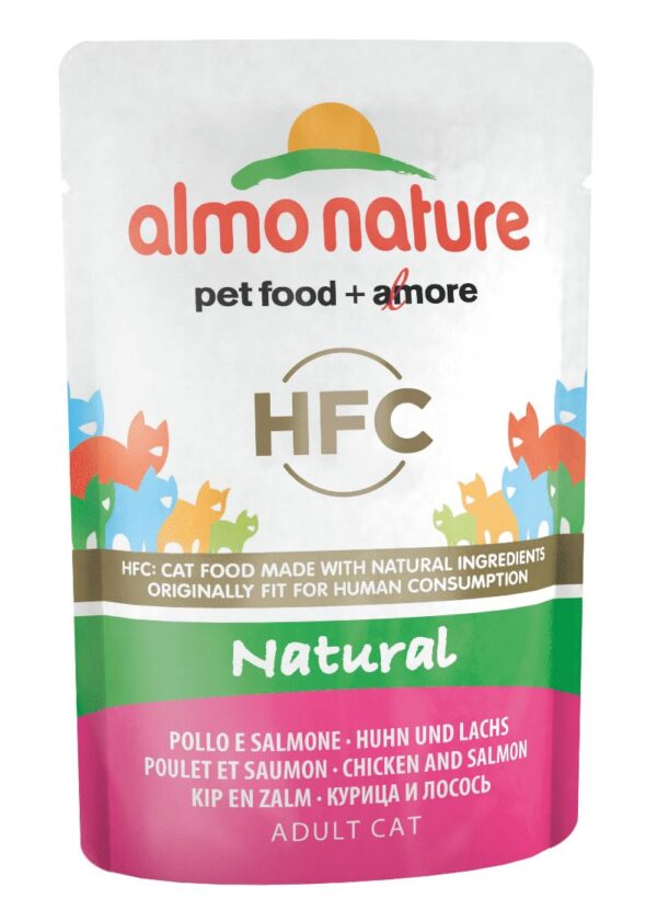 Almo Nature HFC cat pouch kip&zalm 55gr