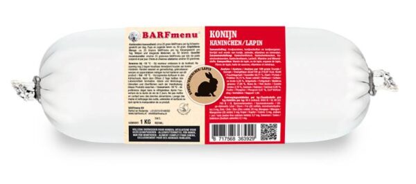 BARFmenu hond konijn 1kg