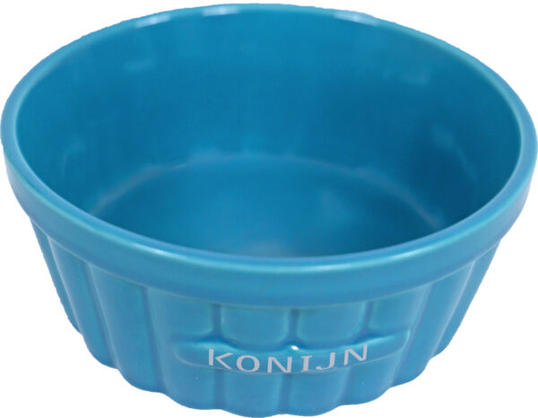 Boon Eetbak Steen Ribbel Konijn Blauw 12 cm