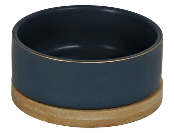 De Boon Eetbak Keramiek/Hout Petrol Blauw 13cm