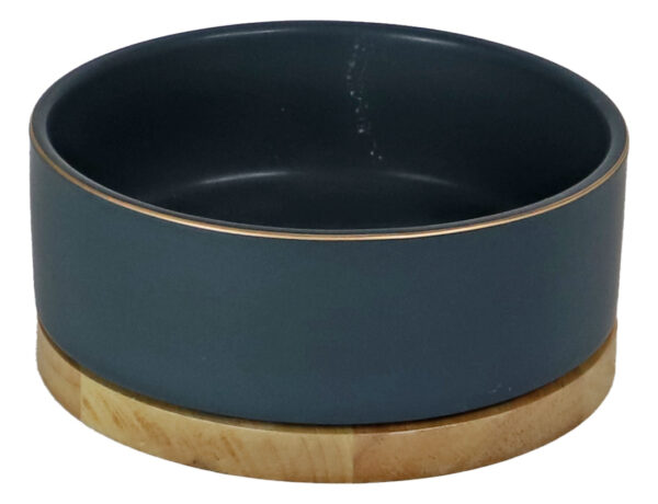 De Boon Eetbak Keramiek/Hout Petrol Blauw 16cm