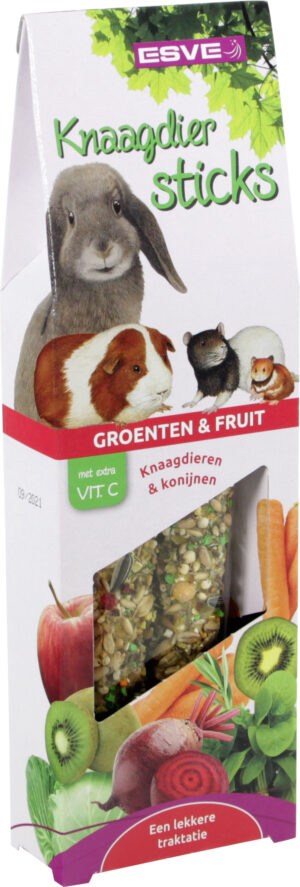 Esve Knaagdiersticks Vit.C Groenten en Fruit 2 st