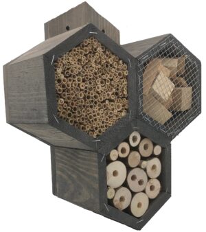 GS Insectenhotel – Bijenhotel Hexagon 11 x 27 x 33 cm – Grijs