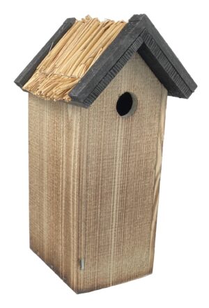 GS Vogelhuisje stro dak Nestkast 17 x 17 x 35 cm