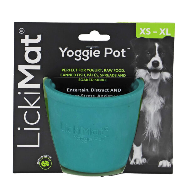 Lickimat Likmat Yoggie pot Hond Turquoise 8 cm