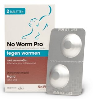 No Worm Pro ontwormingstabletten hond 2tabl