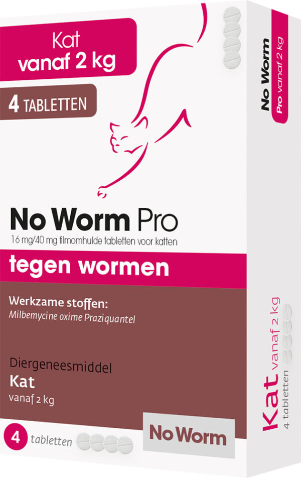 No Worm Pro ontwormingstabletten kat 4tabl