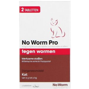 No Worm Pro ontwormingstabletten kitten&kleine kat 2tabl