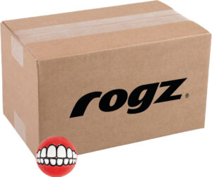 Rogz Toyz Grinz Fetch Ball Red