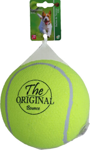 Tennisbal opblaasbaar bounce XXL geel 18 cm