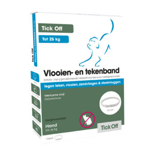 Tick Off vlooien-&tekenband <25 kg 1st