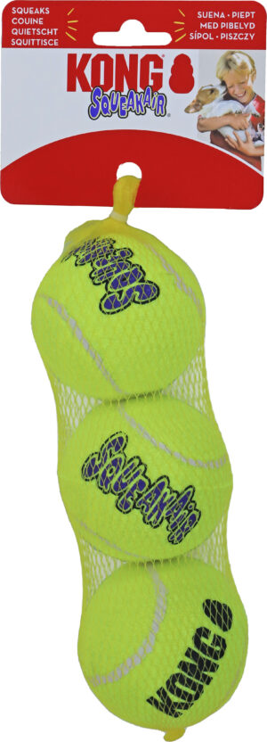 Kong Hond Tennisbal Met Piep Medium (3 Stuks)