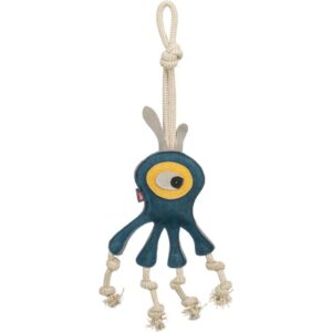 Monster aan touw, leer/touw, 47 cm