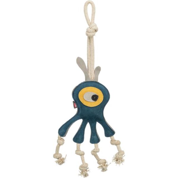 Monster aan touw, leer/touw, 47 cm